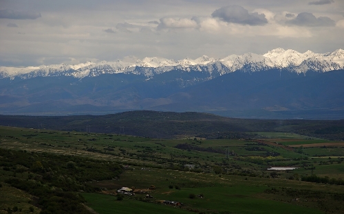 Panorama auf die Karpaten südöstlich von Sibiu (dt. Hermannstadt).
