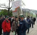 Bauernprotest mit Straenblockade in Straburg 