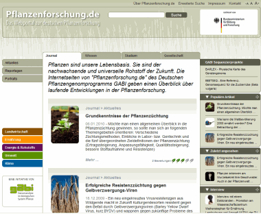 Pflanzenforschung.de - Das Webportal der deutschen Pflanzenforschung