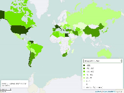 Pfirsich Ertrag weltweit 1961-2020
