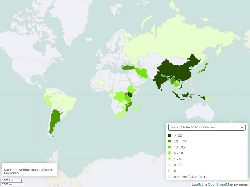 Tee Anbaufläche weltweit 1961-2020