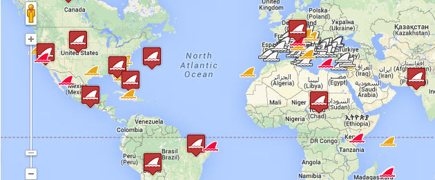 wo gibt es haie karte Shark Map Weltweite Hai Angriffe Und Sichtungen Weisser Haie Proplanta De wo gibt es haie karte