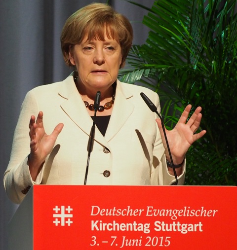 Angela Merkel Kirchentag Stuttgart 2015