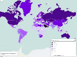 CO2-Austoß pro Person weltweit 1970-2021